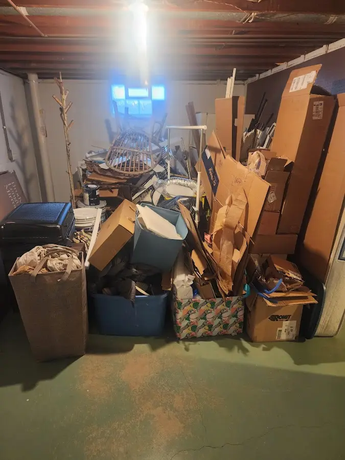 Roll-off dumpster container at job site for 40 Yard Dumpster Rental in Ashland